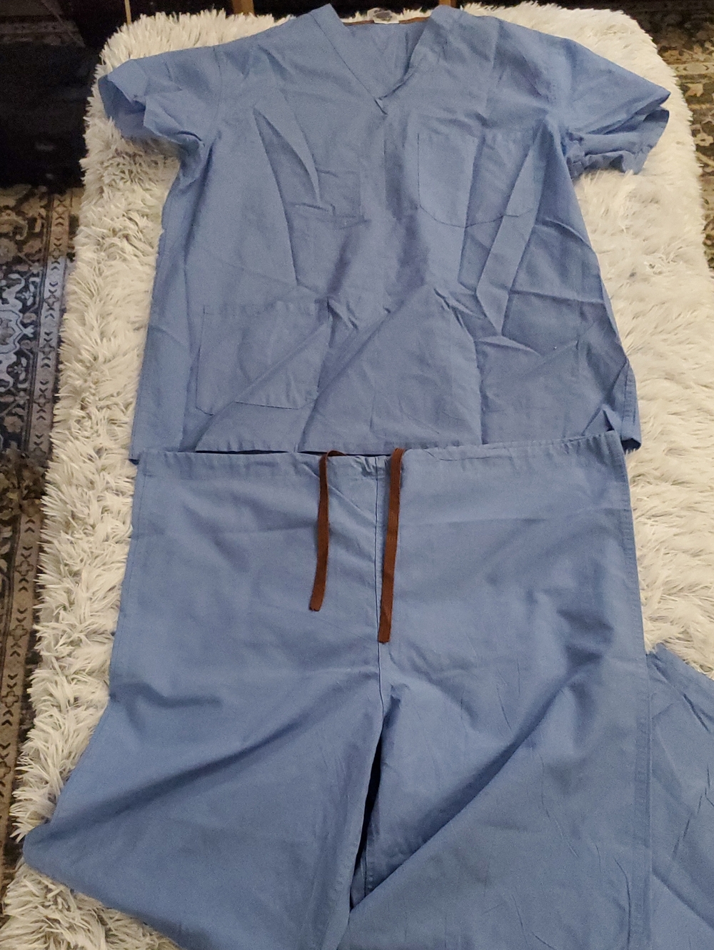 Medline AngelStat Light Blue Scrub Set